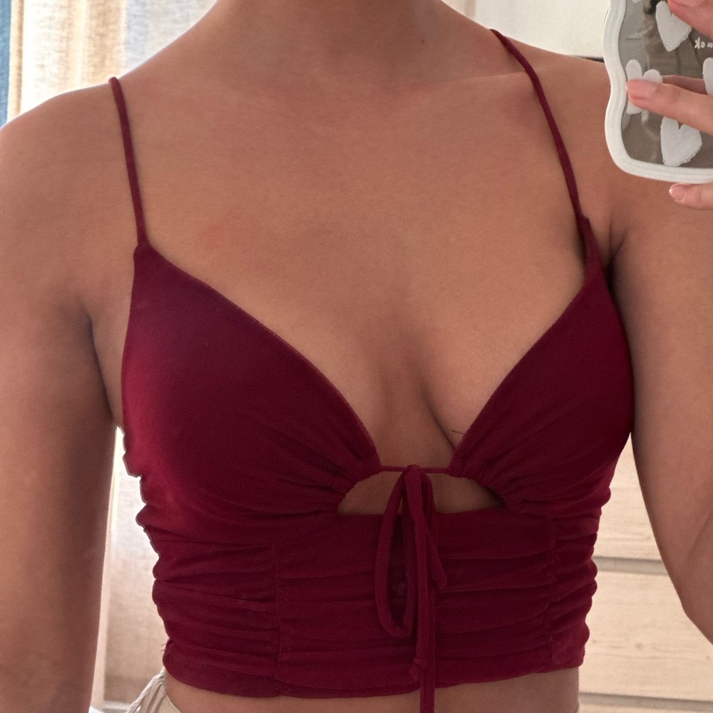 Urban outfitters burgundy small crop top